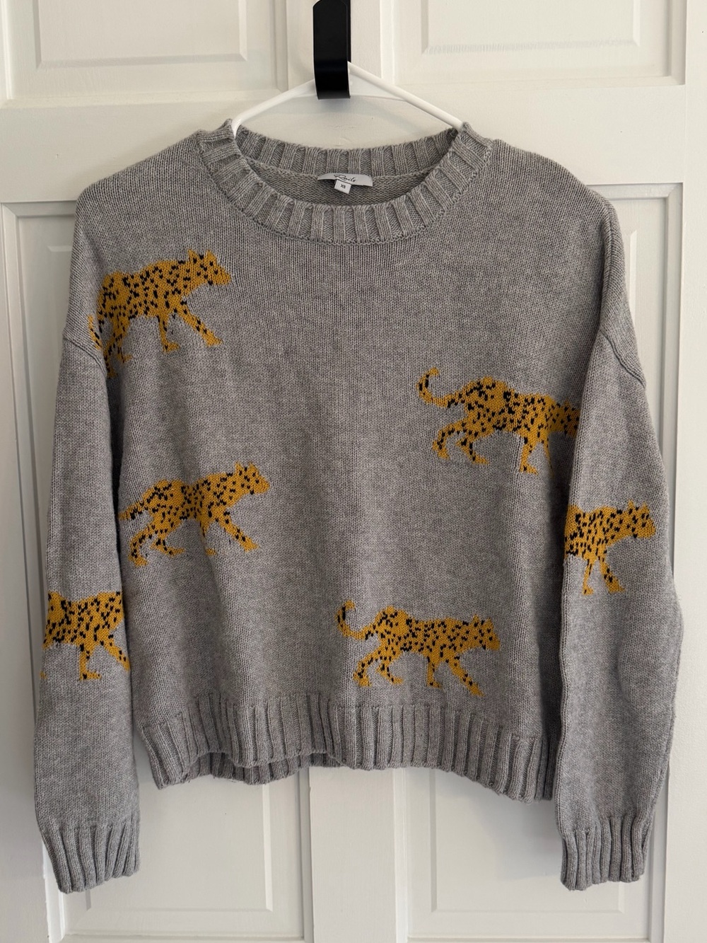 Rails Perci Jungle Cat Cotton Cashmere Sweater Gray XS